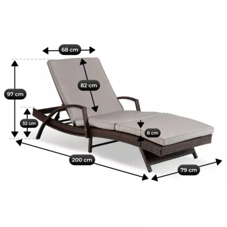 Feliz, kerti szék, barna, technorattan