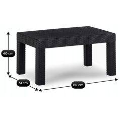 BRENTA kerti bútor szett fekete/szürke