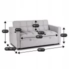 Aster2, kinyitható fotel, szürke, szövet