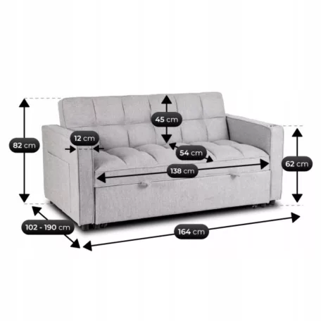 Aster2, kinyitható fotel, szürke, szövet