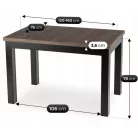 SKUBI Kihúzható asztal 120-160 cm Dió/Fekete