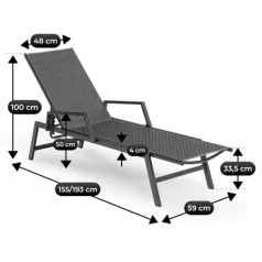 Roule, kerti szék, fekete, technorattan