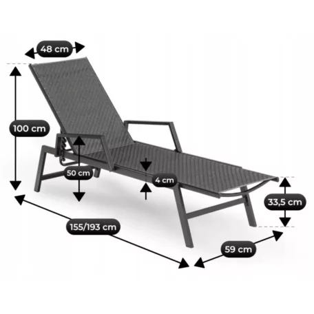 Roule, kerti szék, fekete, technorattan