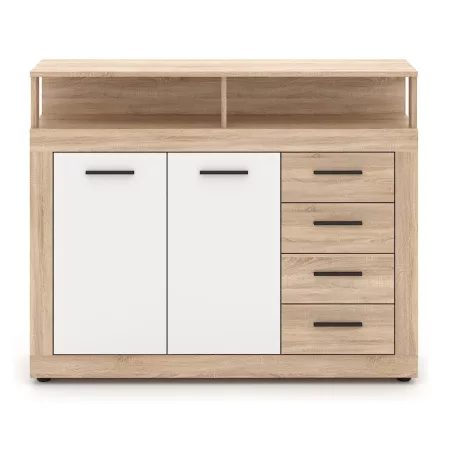 BLAGO MIDI A Fiókos Komód 119.5 cm Sonoma Tölgy/Fehér