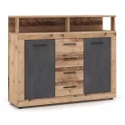 BLAGO MIDI B Fiókos Komód 119.5 cm Nyers Tölgy/Grafit