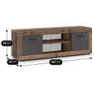 BLAGO TV szekrény 140 cm Sötét tölgy/grafitszürke