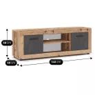 BLAGO TV szekrény 140 cm Nyers Tölgy/Grafit