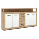 BLAGO Fiókos Komód 190 cm Artisan Tölgyfa/Fehér