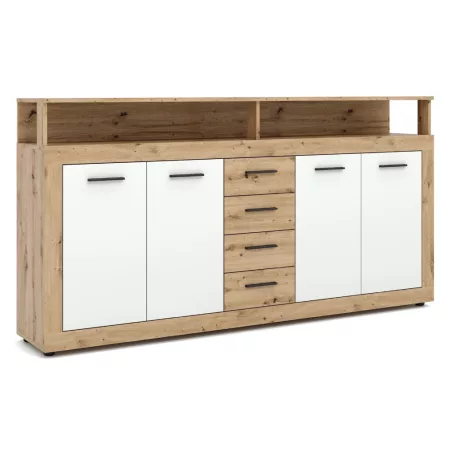 BLAGO Fiókos Komód 190 cm Artisan Tölgyfa/Fehér