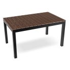 Kerti bútorkészlet Asztal ARGOS 160-260 cm Orzech i 4 Fotele FRESNO Czarne