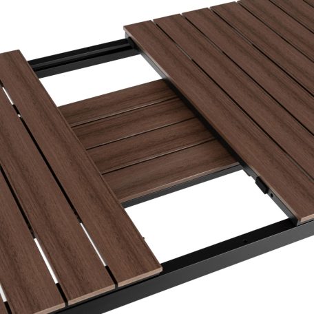 Kerti bútorkészlet Asztal ARGOS 160-260 cm Orzech i 6 Foteli FRESNO Feketech