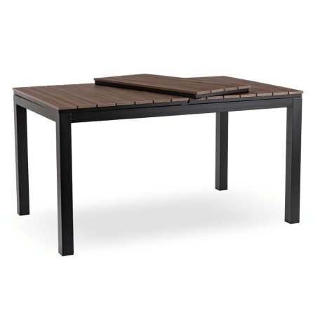 Kerti bútorkészlet Asztal ARGOS 140-180 cm Orzech i 4 Fotele FRESNO Czarne