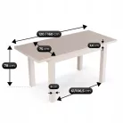 Skubi, kinyitható asztal, kasmír, forgácslap