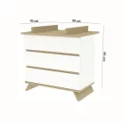 Sienna White komód + toldalék komódhoz