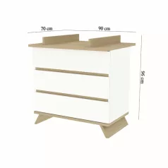 Sienna White komód + toldalék komódhoz