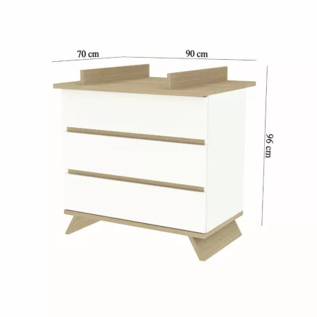 Sienna White komód + toldalék komódhoz