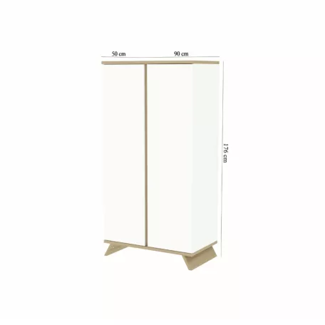 Sienna White 2 osztású szekrény