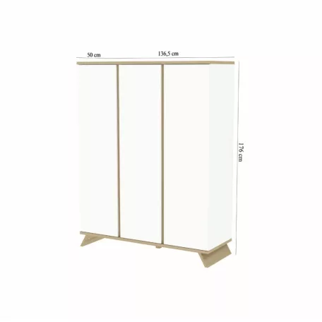 Sienna White 3 osztású szekrény