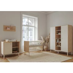 Peak Natural Oak & White 3 osztású szekrény