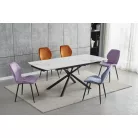 Gavilia kihúzható asztal (fehér + arany, 140/200x90x76)