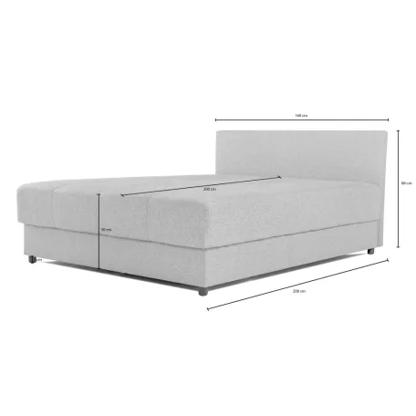 Ágy spenta (120x200, sötétszürke + világosszürke, 120x208x88)