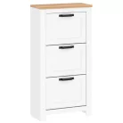 Teolo 2 cipősszekrény fehér + tölgy (lanzette j, szín nimfea alba / tölgy craft gold)