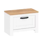 Teolo cipősszekrény 3 fehér + tölgy (lanzette l, szín nimfea alba / tölgy craft gold)