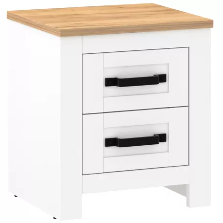Éjjeliszekrény ronco 3 fehér + tölgy (lanzette dx, szín nimfea alba / tölgy craft gold)
