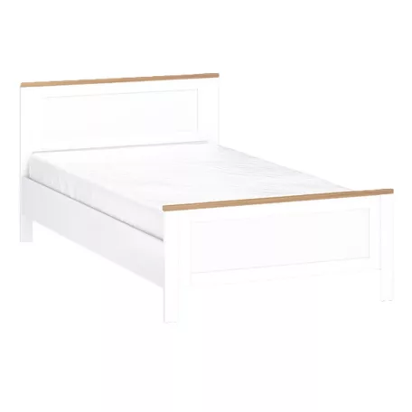 Ronco ágy 4 - 120 fehér + tölgy (lanzette dz2, szín nimfea alba / tölgy craft gold)
