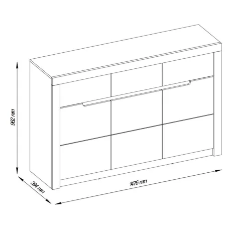 Mareda komód 1 tölgyfa (toronto e, szín tölgy wotan)