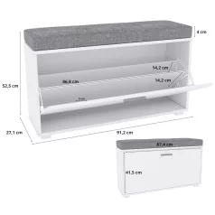Cipőszekrény pelago 91 fehér + szürke