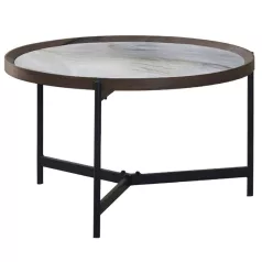 Vanos dohányzóasztal kék-fehér mdf