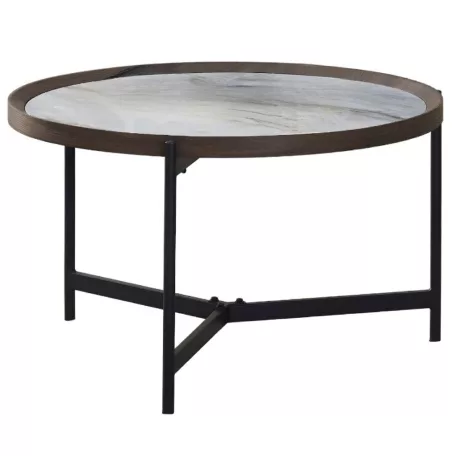 Vanos dohányzóasztal kék-fehér mdf