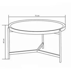 Vanos dohányzóasztal kék-fehér mdf