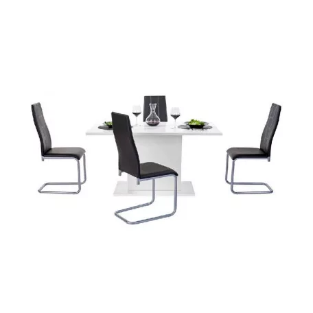 Lavina 2 étkezőasztal, magasfényű fehér