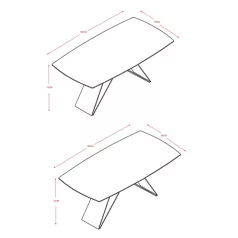 Amaya asztal (180x90x76, márvány)