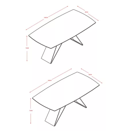 Amaya asztal (180x90x76, márvány)