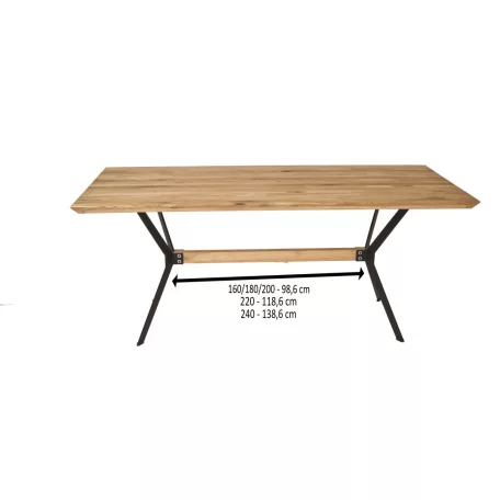 Connect asztal - cross láb (fekete, 240)