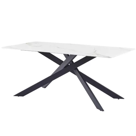 Marigold 2 asztal (180x90x75, magas fehér márvány + arany)