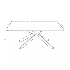  Marigold 2 asztal (180x90x75, magas fehér márvány + arany)