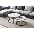 Tajda dohányzóasztal 2 db-os (fehér márvány)