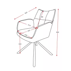 Ringo 1 szék (pepita + sötétszürke)