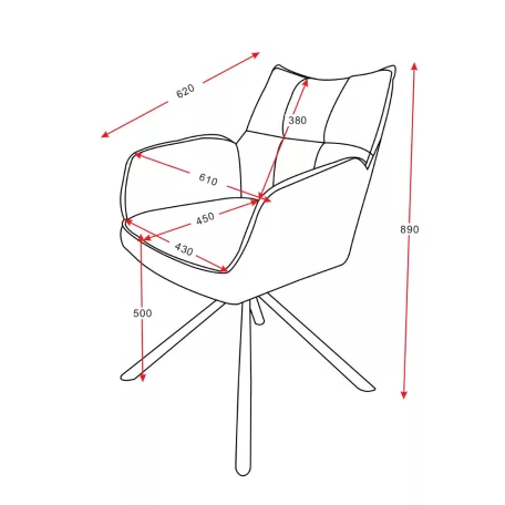 Ringo 1 szék (pepita + sötétszürke)