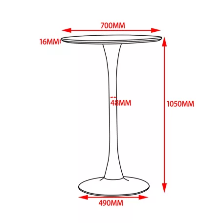 Ranit bárasztal (fekete)