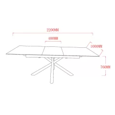 Kihúzható asztal negara (fekete)