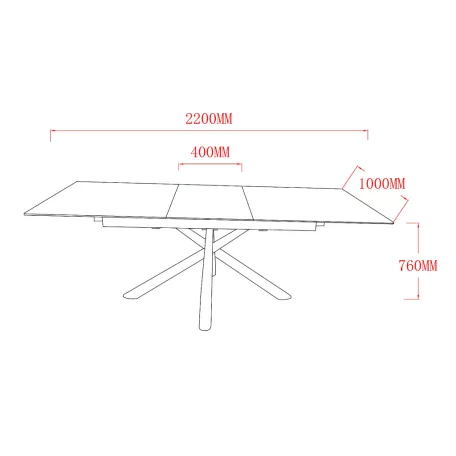 Kihúzható asztal negara (fekete)