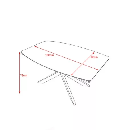 Krentes asztal (fehér hg, 160x90x76)