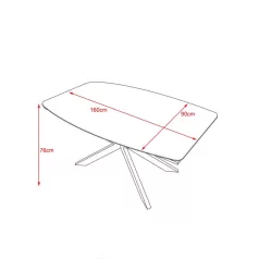 Krentes asztal (fehér hg, 180x90x76)