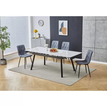 Cupra kihúzható asztal (hg fehér márvány, 150/180/210x90x76)