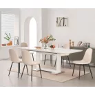 Nika iii kihúzható asztal (fehér hg, 160/210x90x76)